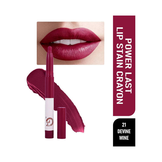 Matt Look Power Last Stain Non Transfer Lip Crayon, Devine Wine