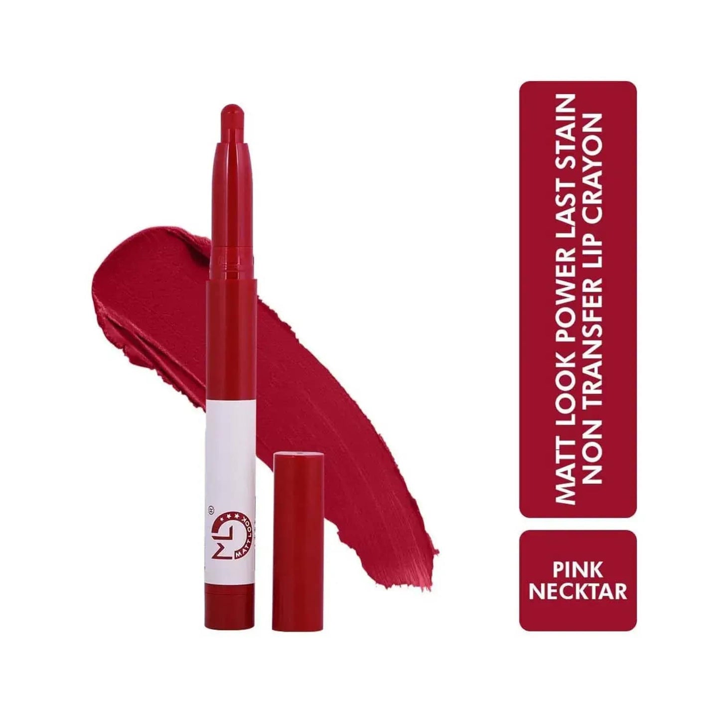 Matt Look Power Last Stain Non Transfer Lip Crayon, PINK NECKTAR