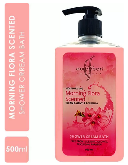 European formula Moisturising Morning Flora Scented Shower Cream Bath  (500 ml)